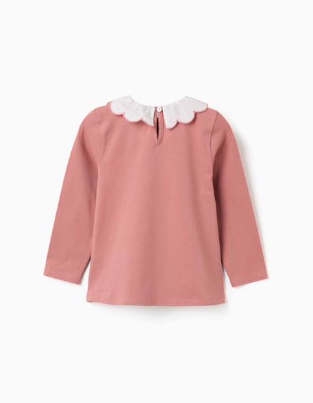 T-shirt en coton à manches longues avec imprimé artistique floral Rose 2 - vertbaudet enfant 