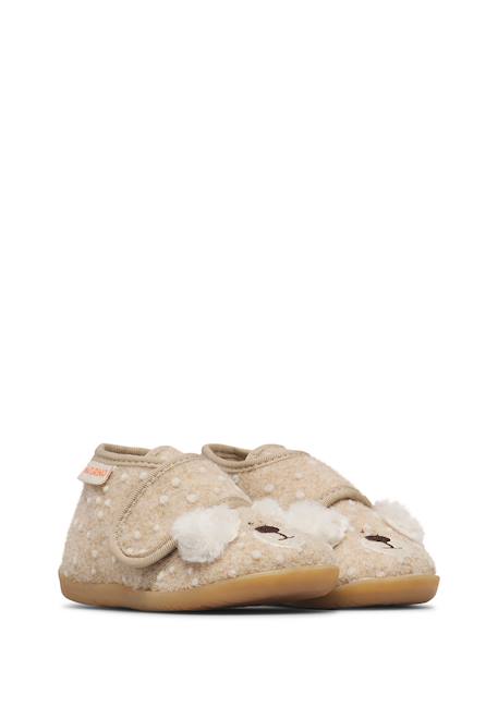 Chaussons garçon en tissu bidaim Beige-blanc crème 2 - vertbaudet enfant 