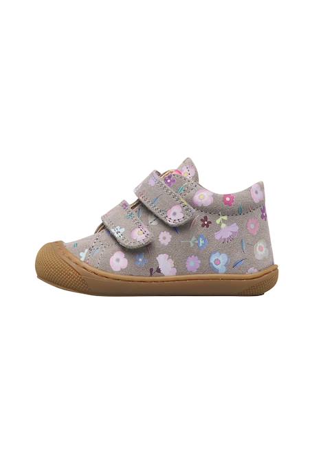 Chaussures premiers pas bébé fille en daim cocoon à scratch Gris foncé-marron+Rose-marron 3 - vertbaudet enfant 