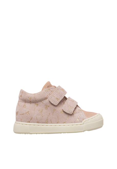 Baskets bébé fille en daim snopes à scratch Rose-platine 1 - vertbaudet enfant 