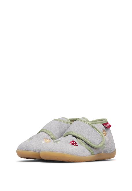 Chaussons bébé en tissu eduns Gris+Rose 5 - vertbaudet enfant 