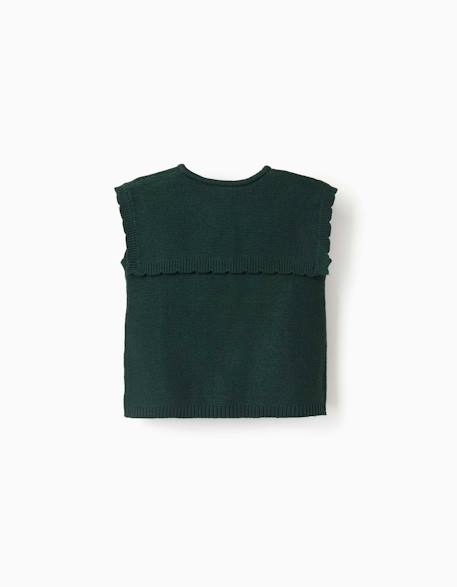 Gilet sans manches en maille avec détails torsadés b&s Vert foncé 3 - vertbaudet enfant 
