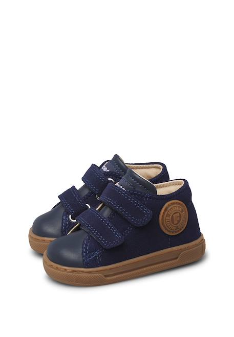 Baskets bébé garçon en cuir et daim michael 3 Marine-marron 5 - vertbaudet enfant 