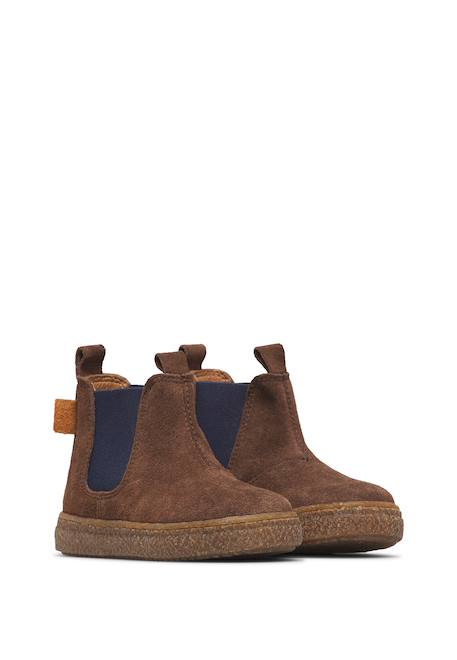 Bottines chelsea bébé en daim figus Anthracite-bleu+Bleu-vert+Marron-marine 12 - vertbaudet enfant 