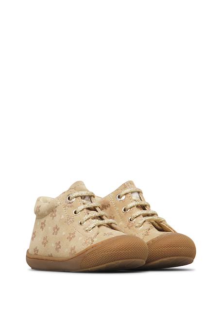 Chaussures premiers pas bébé fille en daim cocoon Beige-platine 2 - vertbaudet enfant 