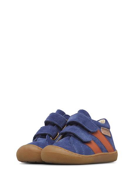 Chaussures barefoot bébé en cuir et daim sabby à scratch Bleu-orange+Cognac-gris foncé+Marron clair+Marron-vert olive 5 - vertbaudet enfant 