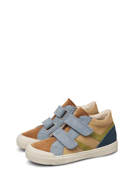 Baskets bébé garçon en cuir et daim carist à scratch Bleu-marron 5 - vertbaudet enfant 