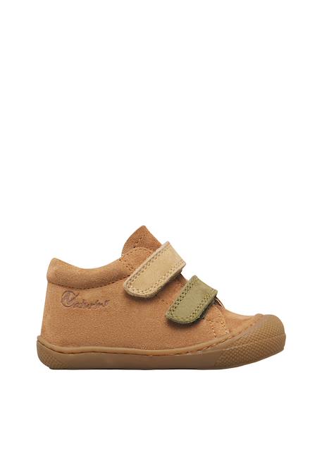 Chaussures premiers pas bébé garçon en cuir corkel à scratch Marron-kaki 1 - vertbaudet enfant 