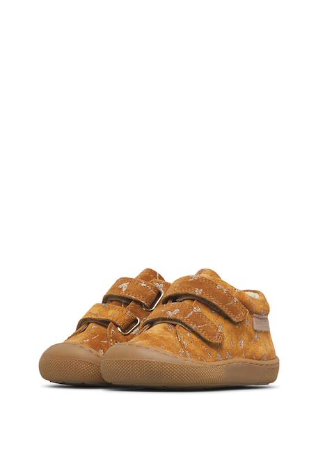 Chaussures barefoot fille en cuir et daim amur à scratch Magnolia-platine+Marron clair-platine 10 - vertbaudet enfant 