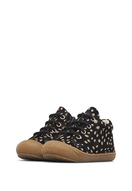 Chaussures premiers pas bébé fille en daim cocoon à zip Noir-platine 5 - vertbaudet enfant 