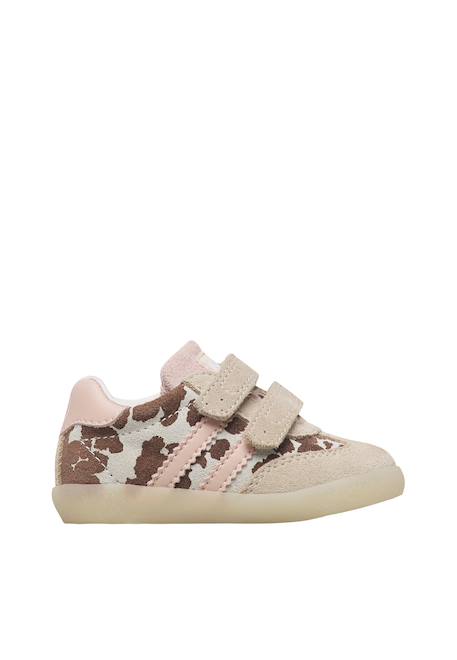 Baskets bébé fille en cuir et daim vimby à scratch Beige-marron 1 - vertbaudet enfant 