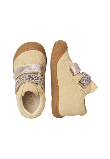 Chaussures premiers pas bébé fille en daim corkel à scratch Sable-rose poudré 4 - vertbaudet enfant 