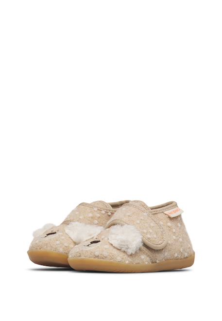 Chaussons garçon en tissu bidaim Beige-blanc crème 5 - vertbaudet enfant 