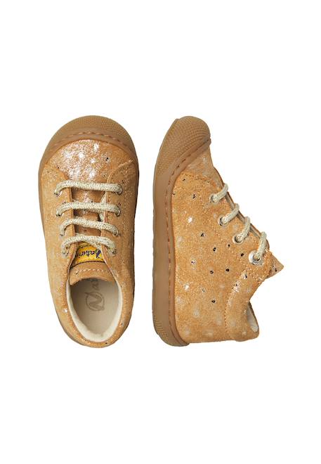 Chaussures premiers pas bébé fille en daim cocoon Cognac-platine 4 - vertbaudet enfant 