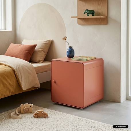 Table de chevet industrielle acier 1 porte - tribeca Beige+Bleu+Noir+Terracotta 19 - vertbaudet enfant 