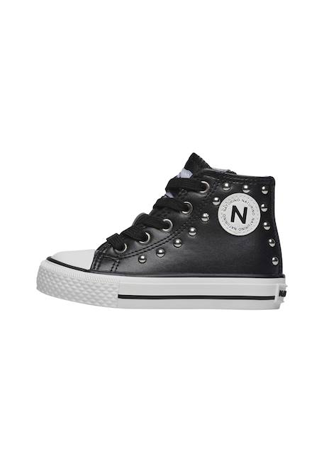 Baskets fille en cuir ylfas, avec clous Noir 3 - vertbaudet enfant 