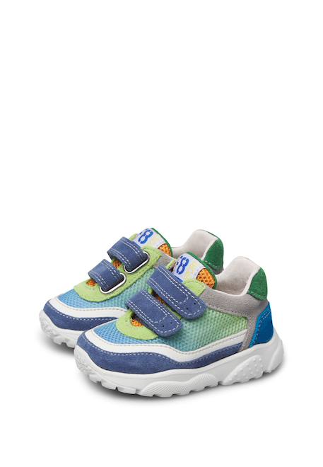 Baskets enfant en daim et tissu amantea 2 à scratch Bleu ciel-vert+Rose-vert 5 - vertbaudet enfant 