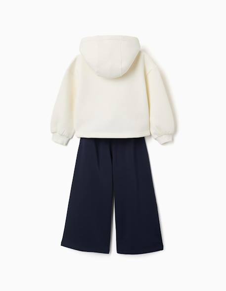 Ensemble de jogging en coton peigné avec imprimé floral Blanc 2 - vertbaudet enfant 