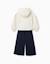 Ensemble de jogging en coton peigné avec imprimé floral Blanc 2 - vertbaudet enfant 