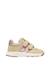Baskets fille en cuir et tissu jesko 2 à scratch Platine-blanc-rose 1 - vertbaudet enfant 