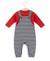 Ensemble salopette + haut 100% coton bébé garçon Marine raye naturel 2 - vertbaudet enfant 