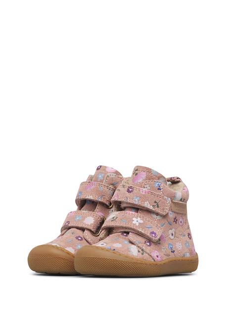 Bottes barefoot bébé fille en daim wigghi à scratch Rose-magnolia+Sauge-rose 5 - vertbaudet enfant 