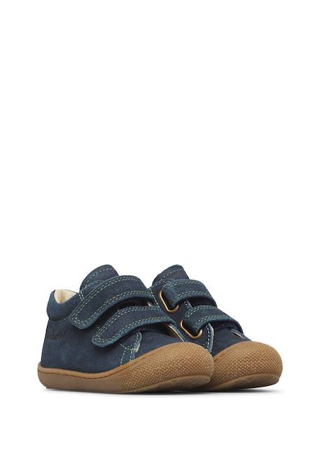 Chaussures premiers pas bébé garçon en daim cocoon à scratch Marine-vert olive+Vert foncé-marron 2 - vertbaudet enfant 