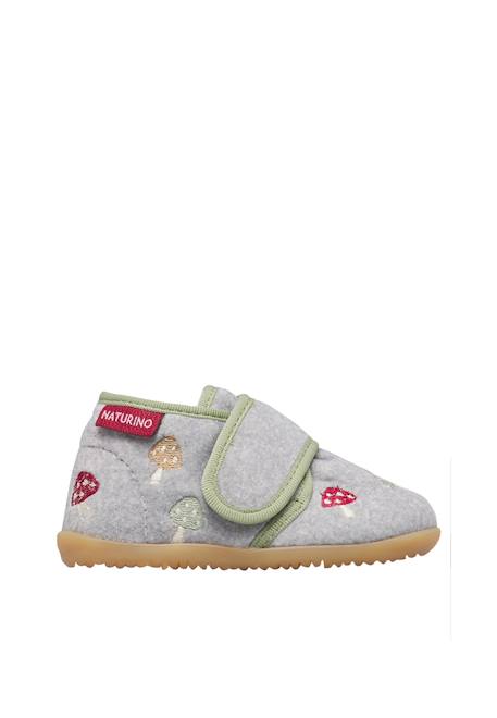 Chaussons bébé en tissu eduns Gris+Rose 1 - vertbaudet enfant 