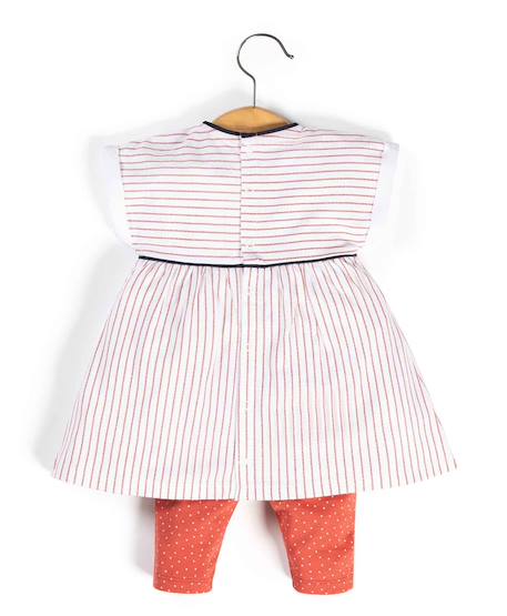Ensemble robe + bas 100% coton bébé fille Fond naturel raye terracotta 2 - vertbaudet enfant 