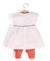 Ensemble robe + bas 100% coton bébé fille Fond naturel raye terracotta 2 - vertbaudet enfant 