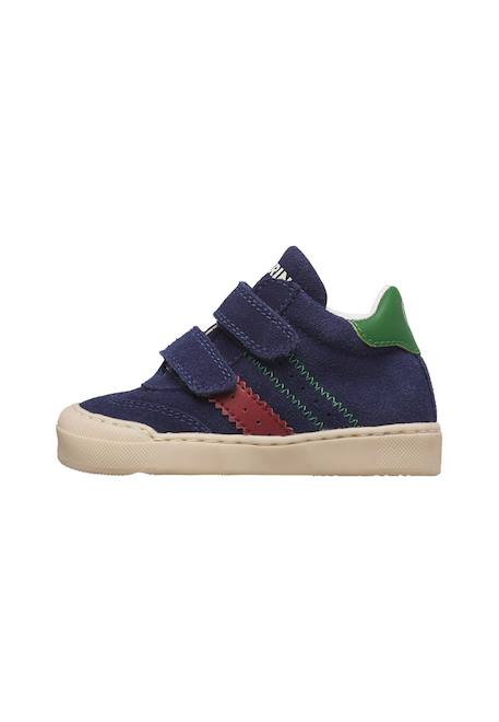 Baskets montantes bébé en cuir et daim riby high à scratch Blanc-rose-violet+Bleu-vert-rouge 8 - vertbaudet enfant 