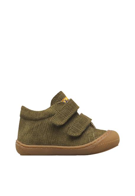 Chaussures premiers pas bébé garçon en daim cocoon à scratch Kaki-marron+Marron-cognac 1 - vertbaudet enfant 