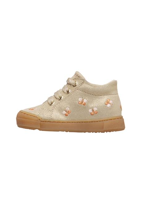 Baskets bébé fille en daim snopes à zip, broderies papillons Platine-marron 3 - vertbaudet enfant 