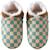Chaussons bébé cuir souple damier Bleu 2 - vertbaudet enfant 