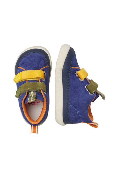 Baskets montantes bébé en simili cuir et synthétique yompy high à scratch Marine-vert+Pourpre foncé-rose 4 - vertbaudet enfant 