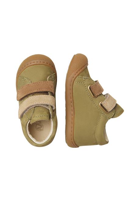 Chaussures premiers pas bébé garçon en cuir corkel à scratch Kaki-beige 4 - vertbaudet enfant 