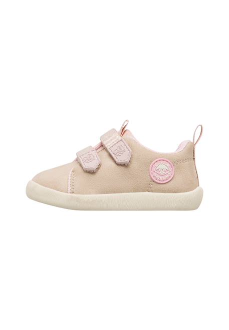 Baskets bébé en simili cuir et tissu yompy à scratch Beige-rose+Marine-vert 3 - vertbaudet enfant 
