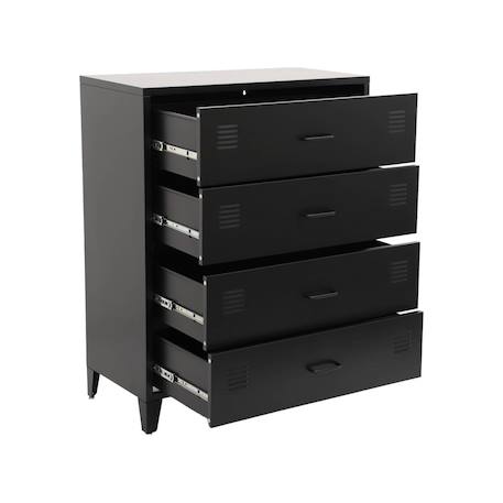 Commode industrielle acier 4 tiroirs - soho Bleu+Noir+Terracotta 10 - vertbaudet enfant 