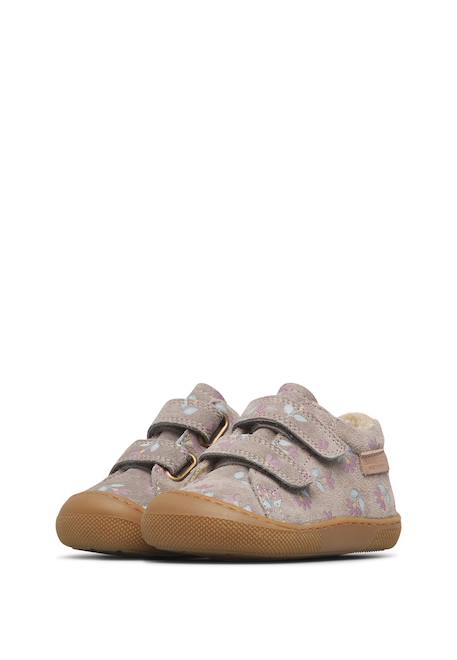 Chaussures premiers pas barefoot bébé fille en daim amur à scratch Gris foncé 5 - vertbaudet enfant 