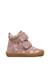 Bottes barefoot bébé fille en daim wigghi à scratch Rose-magnolia+Sauge-rose 1 - vertbaudet enfant 