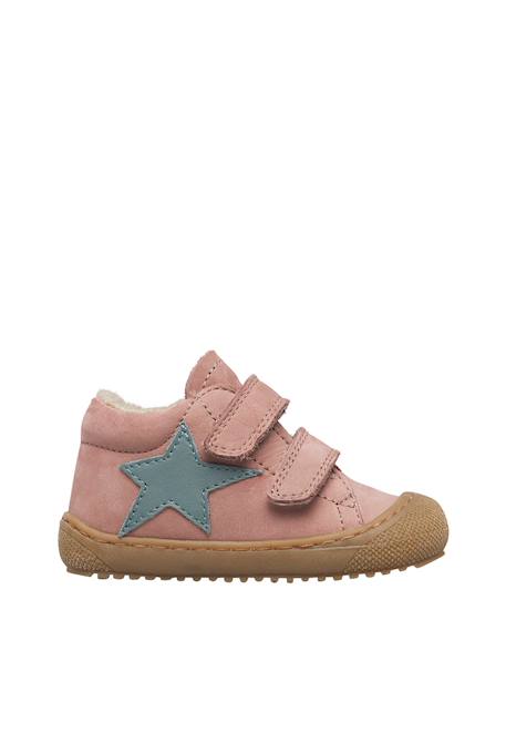 Chaussures premiers pas bébé en cuir kolde 2 à scratch Marron-marine+Rose-bleu 6 - vertbaudet enfant 