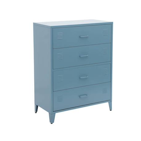 Commode industrielle acier 4 tiroirs - soho Bleu+Noir+Terracotta 2 - vertbaudet enfant 
