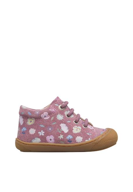 Chaussures premiers pas bébé fille en daim cocoon Gris foncé-violet+Magnolia-rose+Rose-rose clair 6 - vertbaudet enfant 
