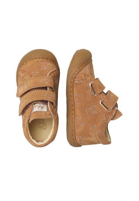 Chaussures premiers pas bébé fille en daim cocoon à scratch Marron-platine 4 - vertbaudet enfant 