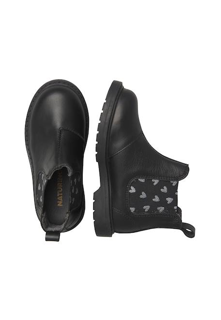 Bottines chelsea bébé fille en cuir piccadilly Noir-argent 4 - vertbaudet enfant 