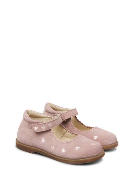Ballerines bébé fille en daim plinpi 2, broderies cœurs Rose-marron 2 - vertbaudet enfant 