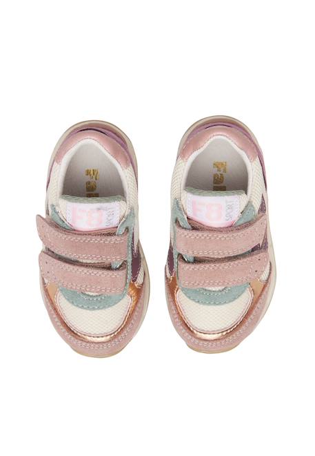 Baskets bébé fille en cuir et tissu noralis à scratch Rose-violet 4 - vertbaudet enfant 