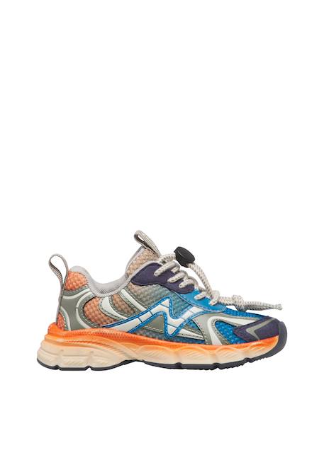 Baskets garçon en tissu synthétique wave Marine-blanc-orange 1 - vertbaudet enfant 