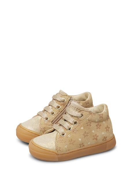 Baskets bébé fille en daim snopes à zip Beige-platine 5 - vertbaudet enfant 