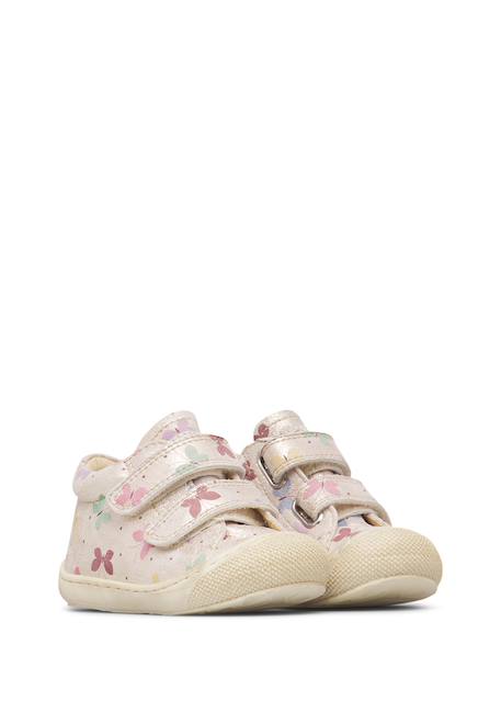 Chaussures premiers pas bébé fille en cuir cocoon à scratch Platine-rose 2 - vertbaudet enfant 